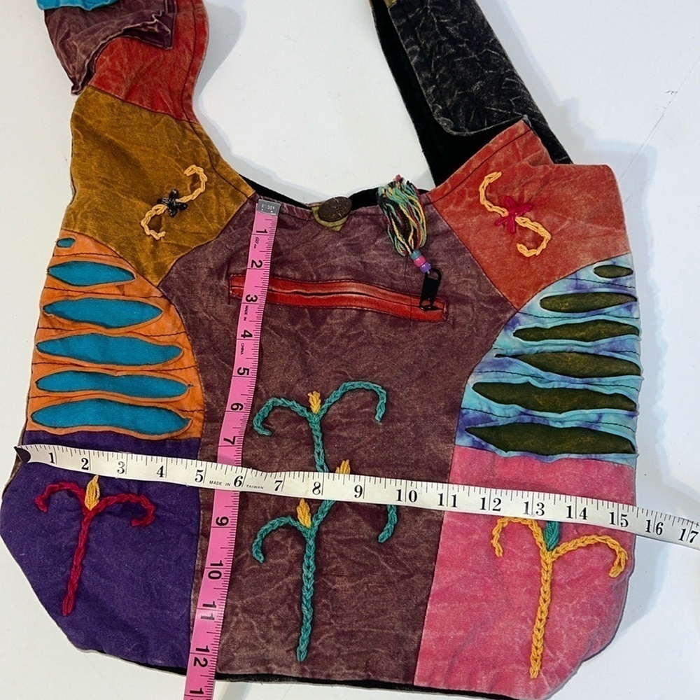 India Boutique Womens Boho Cotton Hobo Hippie Crossbody Purse - Picture 9 of 15